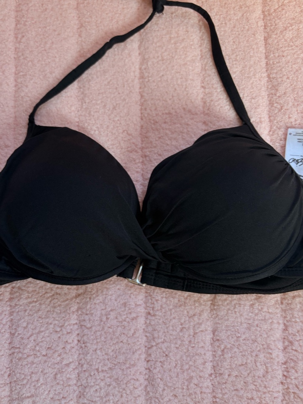 Black Halter Push-Up Bikini Top - Women Intimates